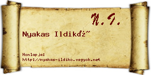 Nyakas Ildikó névjegykártya